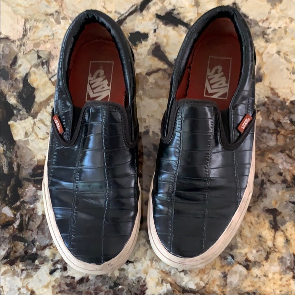 Vans Classic Slip-On Croc Leather Shoes